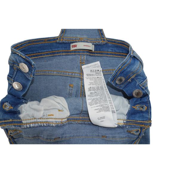 Levi’s Kids Denim Overalls Blue Adjustable Straps Straight Leg Size 7 Reg - Picture 5 of 7